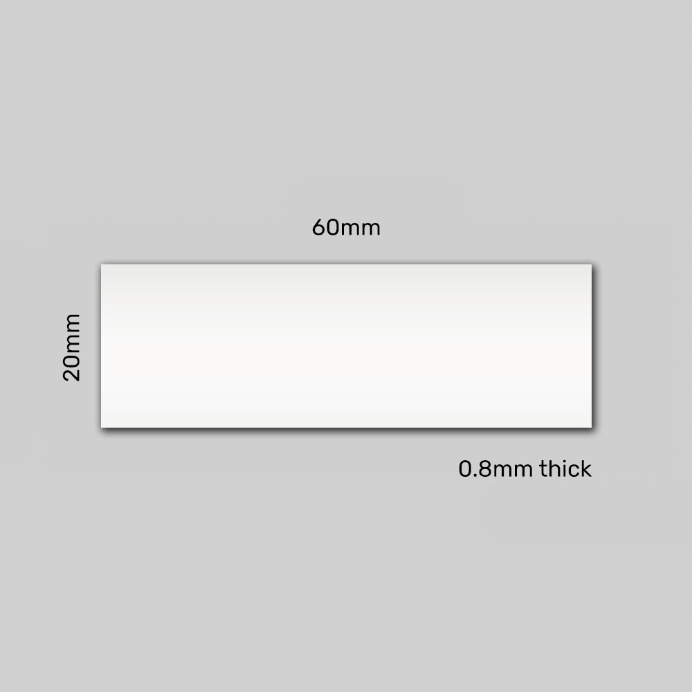Rewritable White Magnetic Label - 60mm x 20mm x 0.8mm