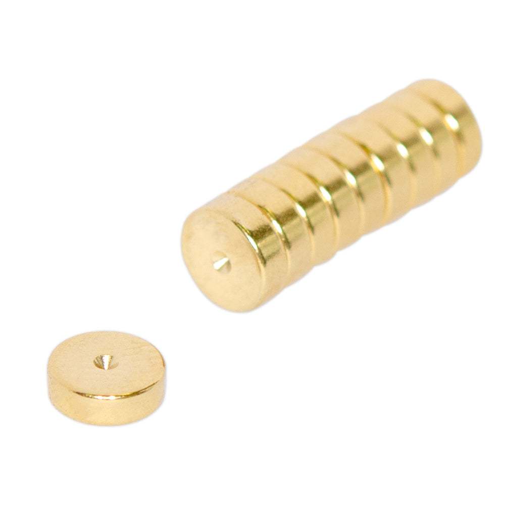Neodymium Disc - 6mm x 2mm | Gold Coating | North Marked