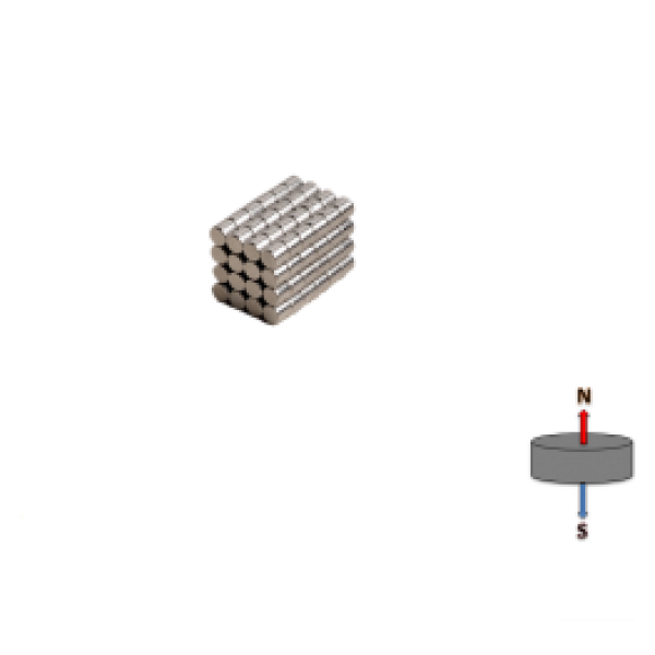 Neodymium Cylinder Magnet 3mm x 4mm N50