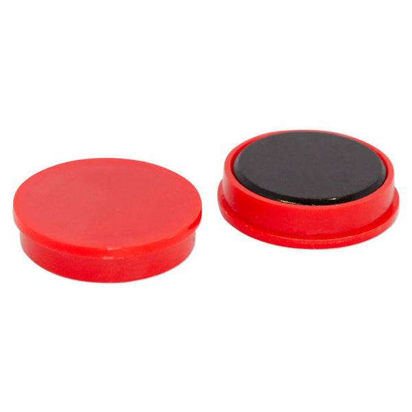 Ferrite Whiteboard Button Magnet 30mm x 7mm - Red