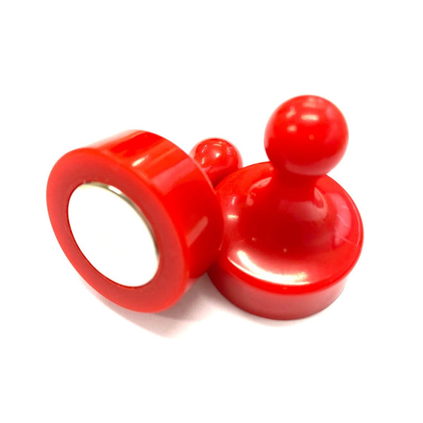 Red Pin Whiteboard Magnets - 29mm diameter x 38mm | 4 PACK