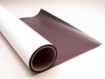 Magnetic Sheeting - White - 0.5mm x 620mm x 60m Plain Brown