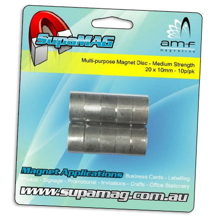 Magnetic Disc Medium Strength 20mm x 10mm | 10 pack