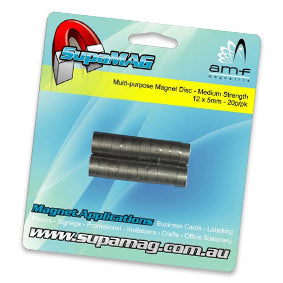 Magnetic Disc Medium Strength 12mm x 5mm | 20 Pack
