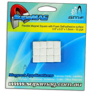 Flexible Magnet with Foam adhesive - 12.7mm x 12.7mm x 1.5mm