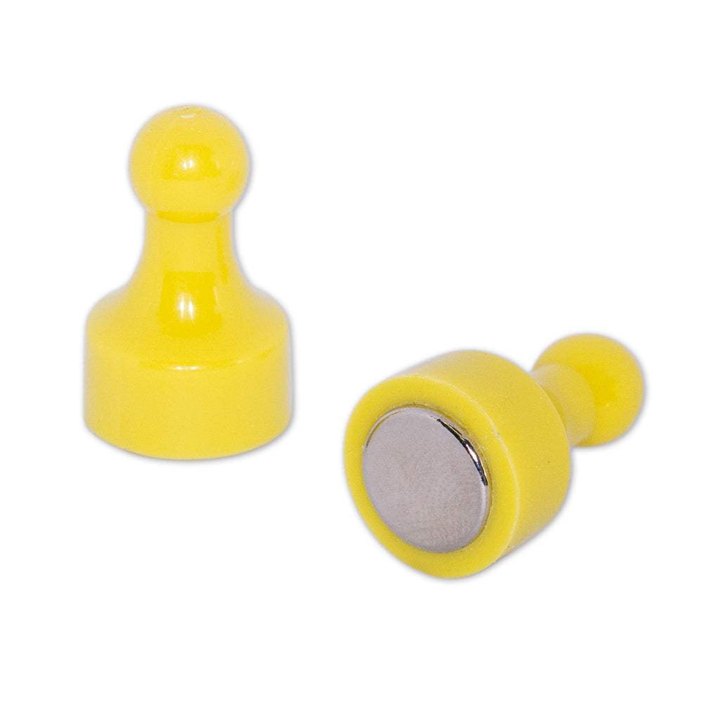 Yellow Pin Whiteboard Magnets 22mm x 12mm | 12 pack