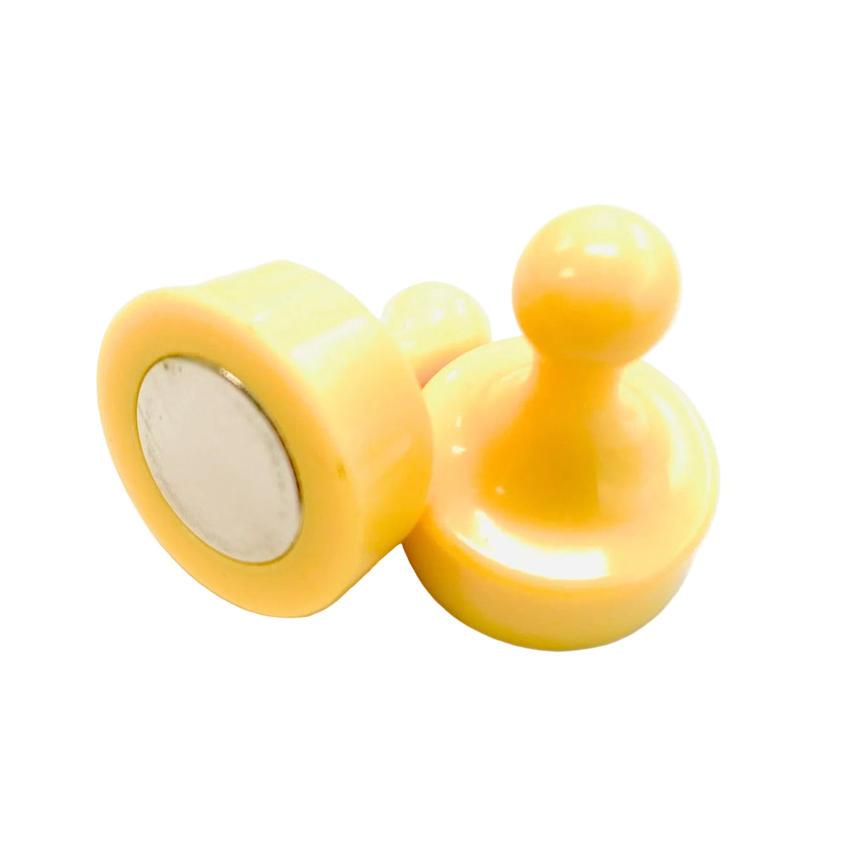 Yellow Pin Whiteboard Magnets - 29mm diameter x 38mm | 4 PACK